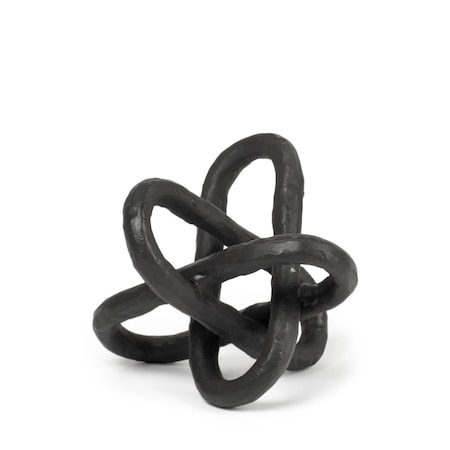 Homeroots 7 x 7 x 7 in. Petite Black Metal Chain Link Sculpture 392513